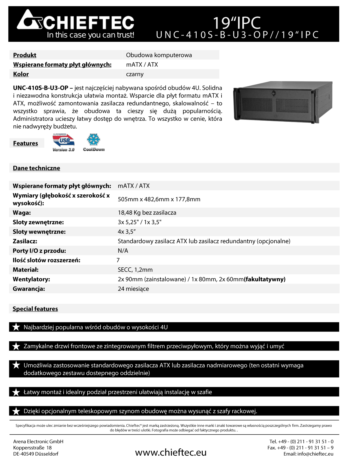 Chieftec UNC-410S-B-U3-OP User Manual