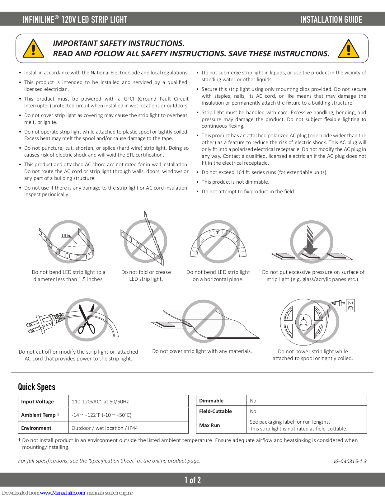 Elemental LED INFINILINE Installation Manual