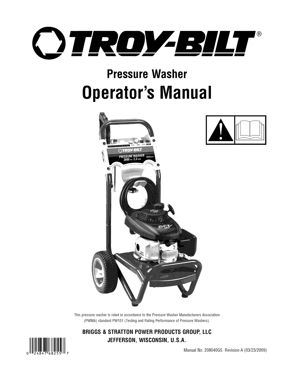 Troybilt 020344-2 Owner’s Manual