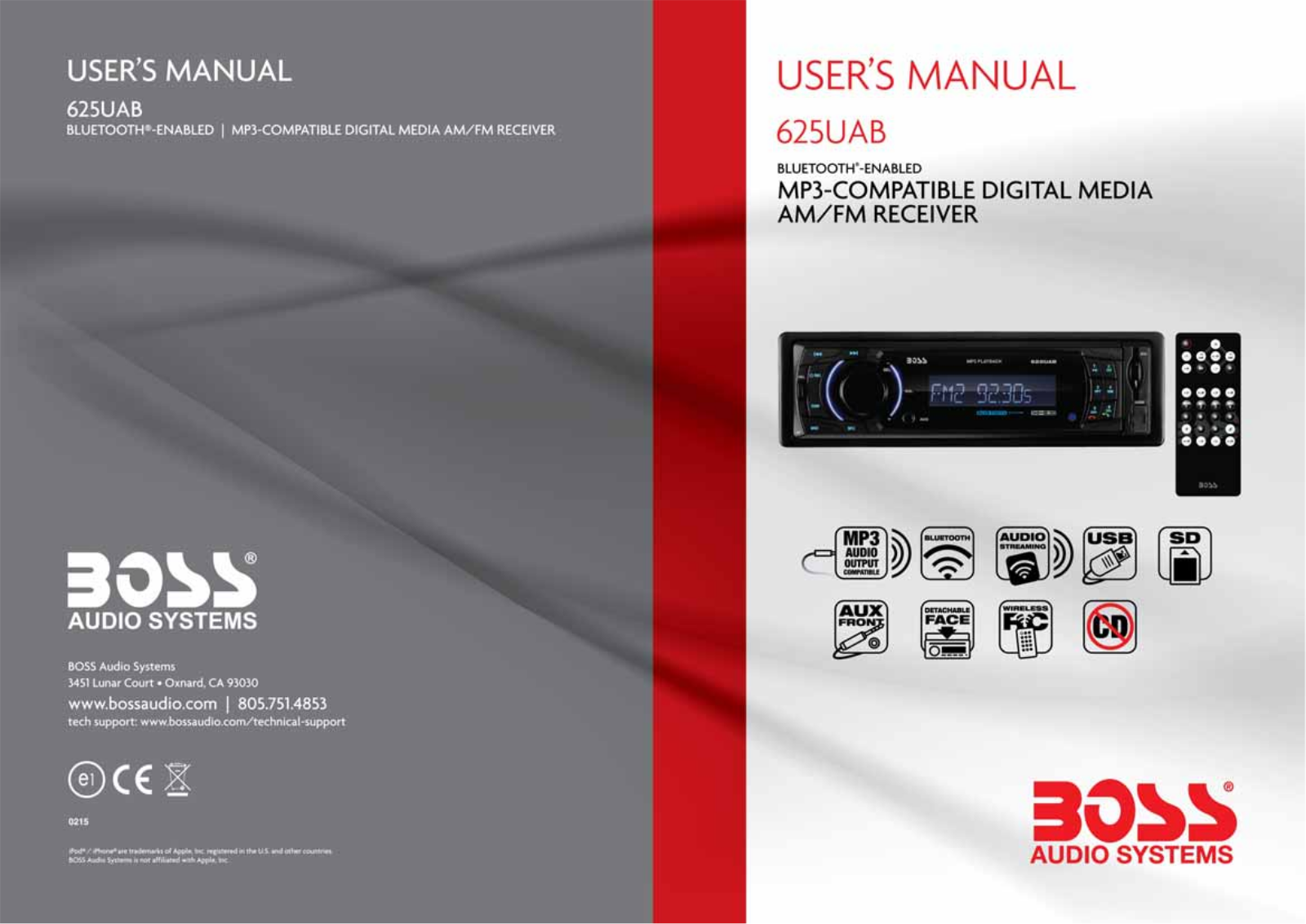 Boss Audio 625UAB User Manual