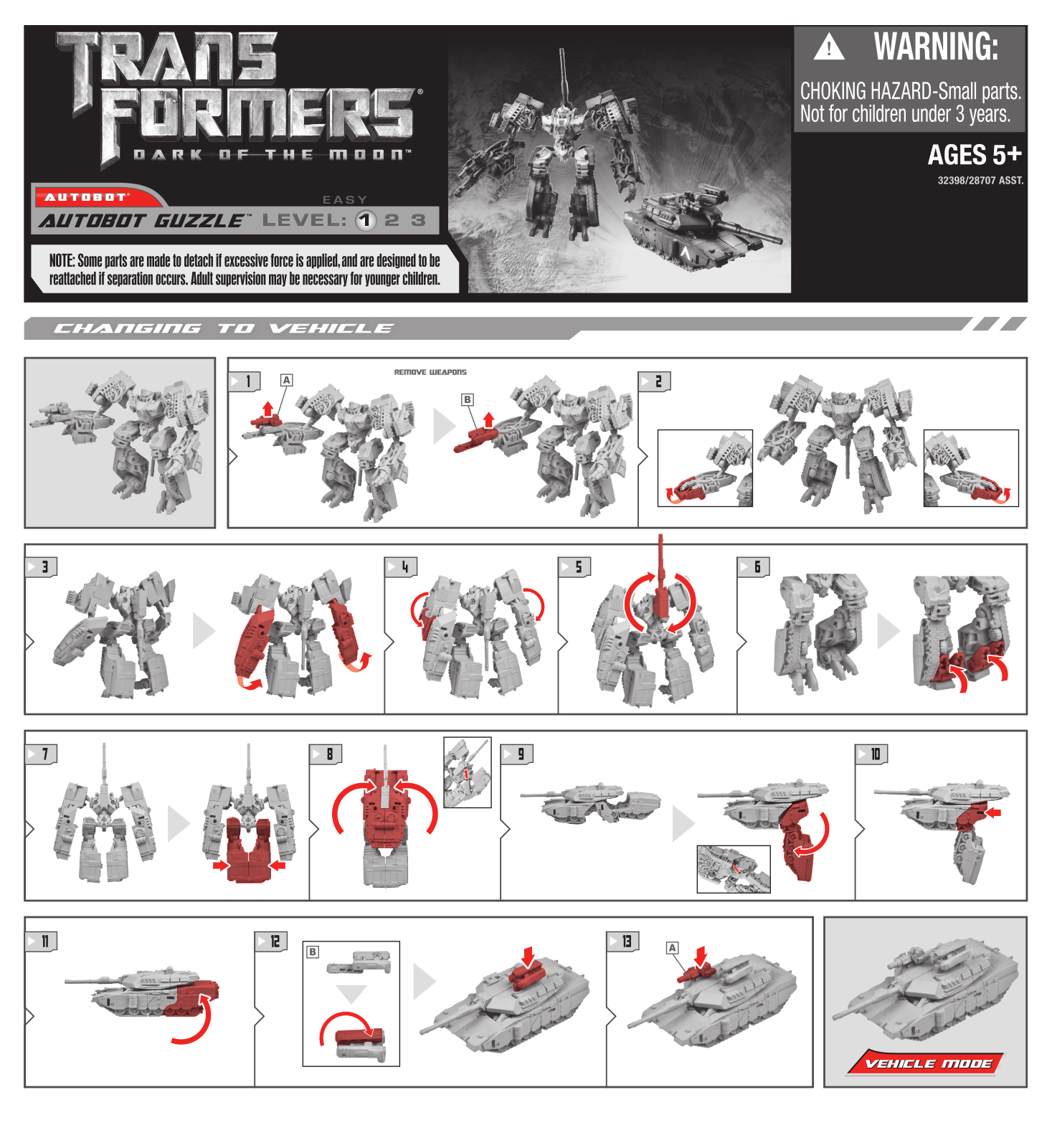 HASBRO Transformers DOTM Autobot Guzzle User Manual