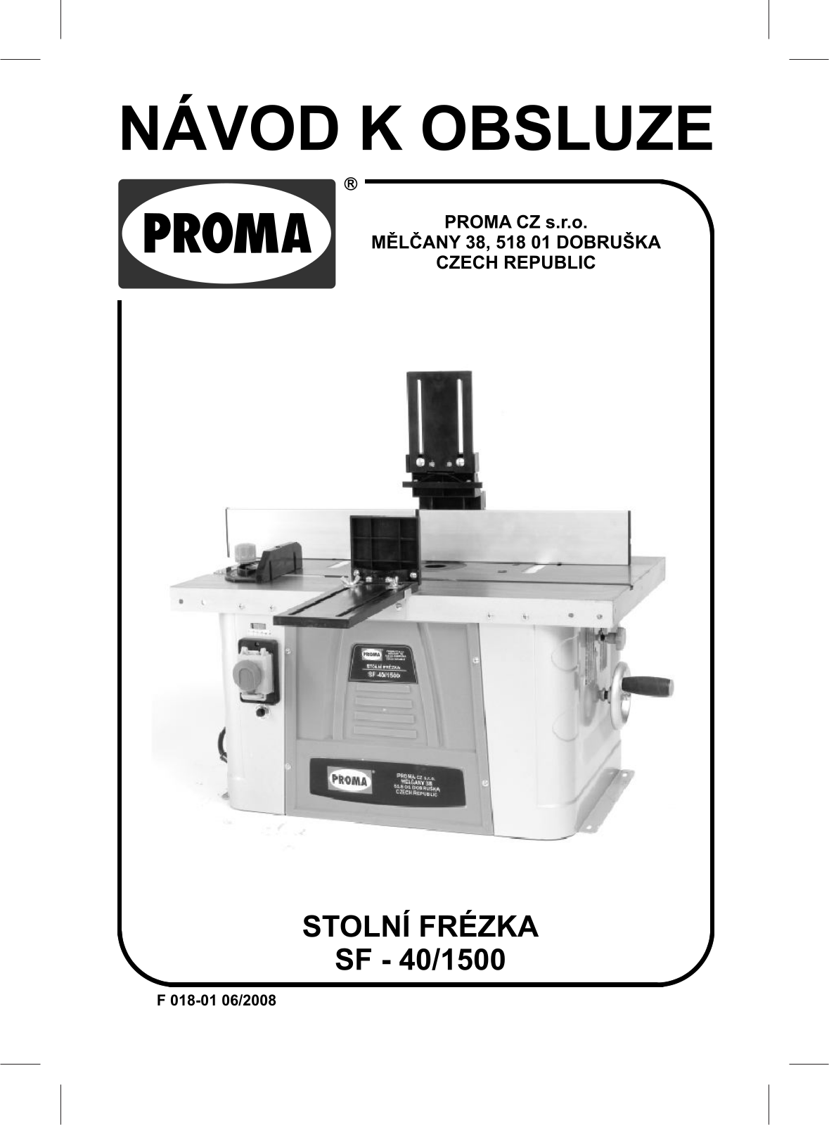 Proma SF-40/1500 User Manual