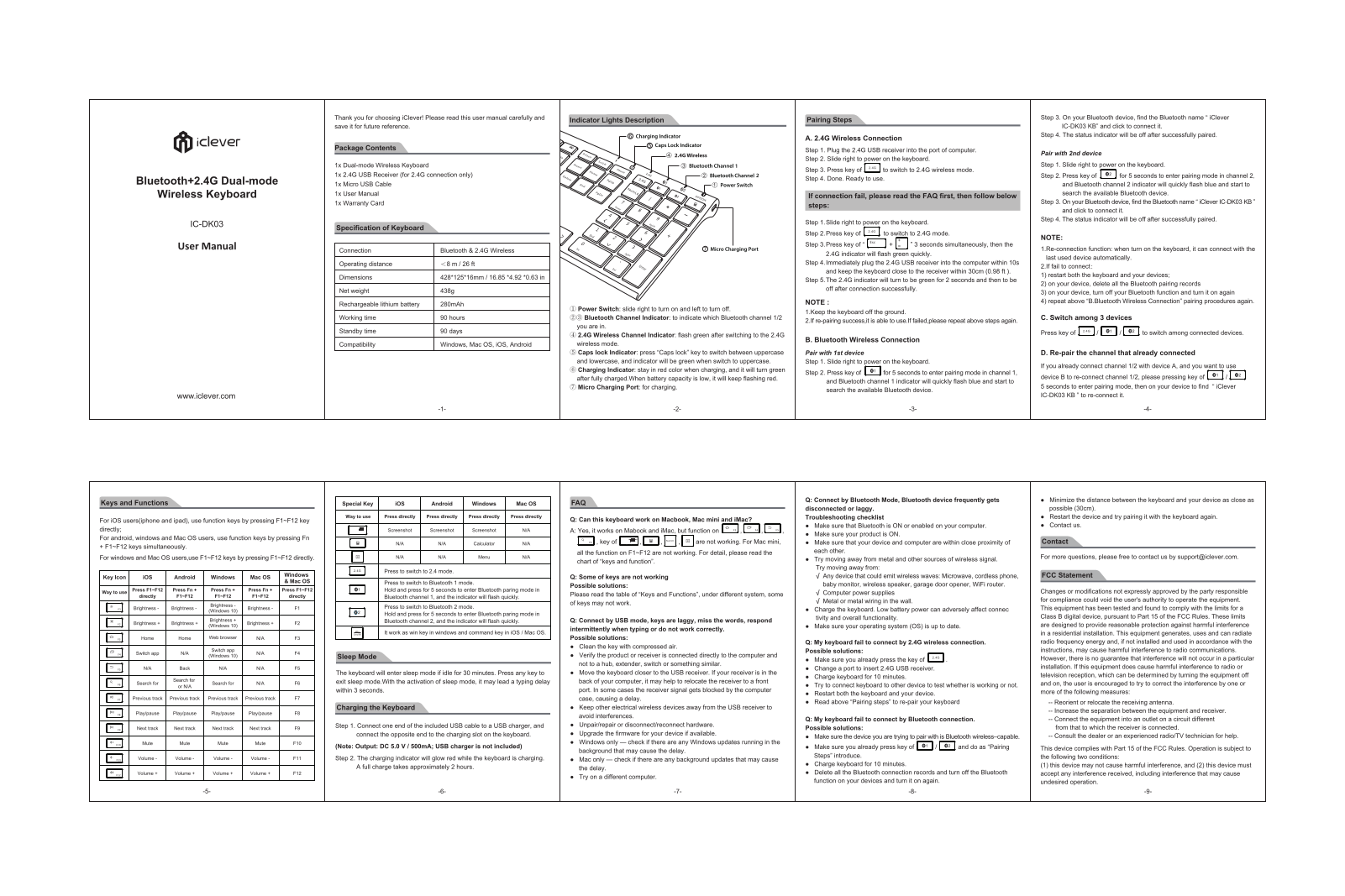 iclever IC-DK03 User manual