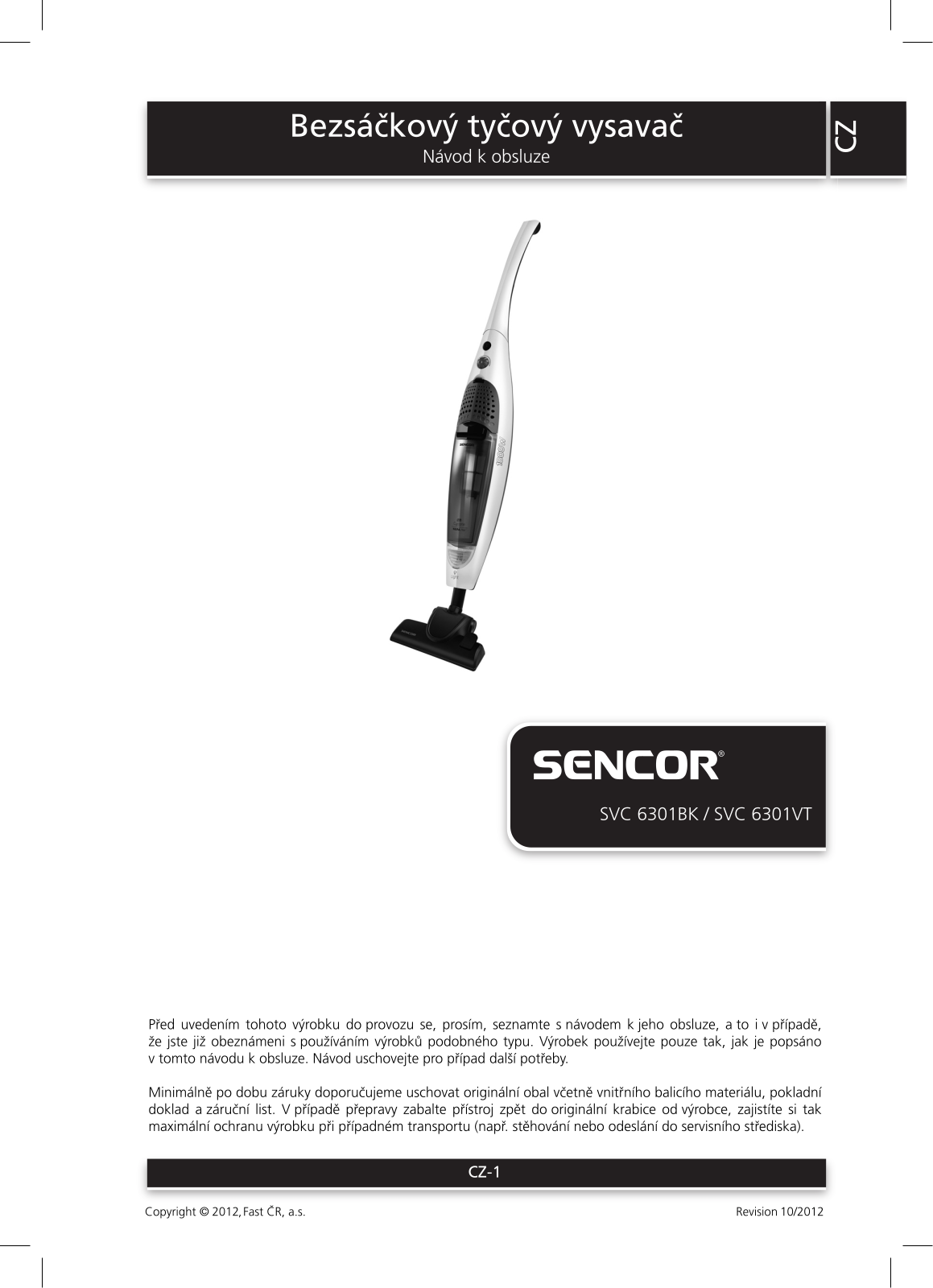 Sencor SVC 6301BK, SVC 6301VT User Manual