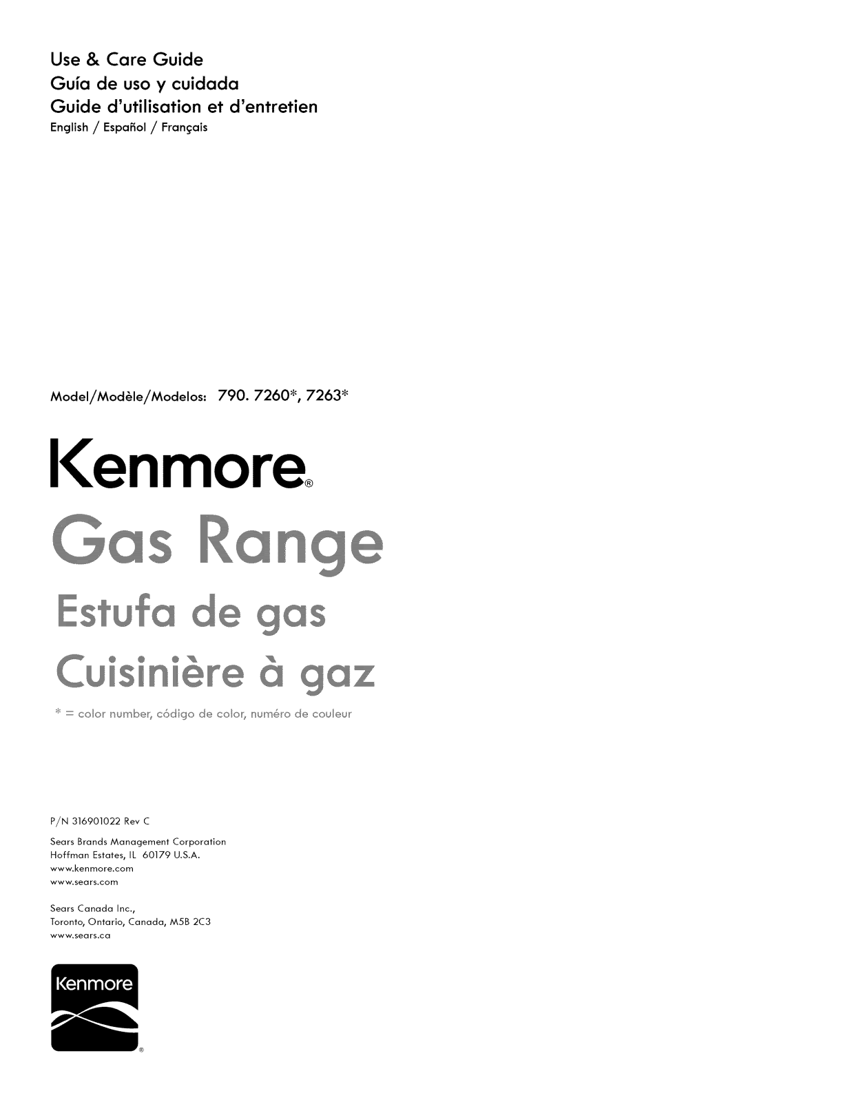 Kenmore 79072633210, 79072633211, 79072633212 Owner’s Manual