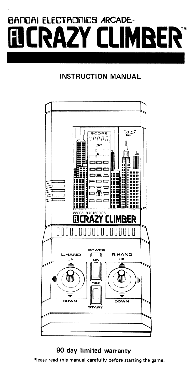 Bandai Crazy Climber User Guide