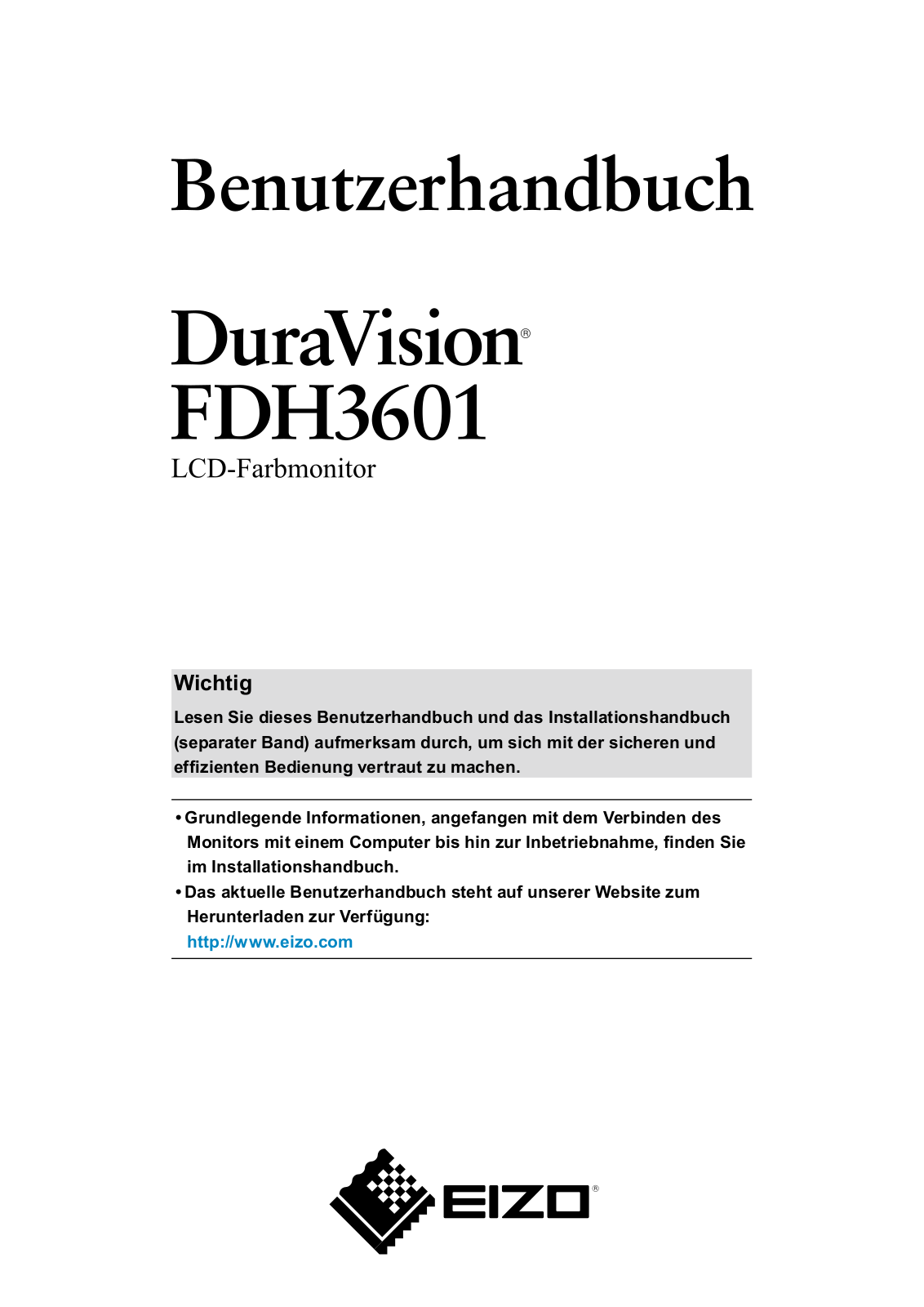 Eizo DURAVISION FDH3601 User Manual