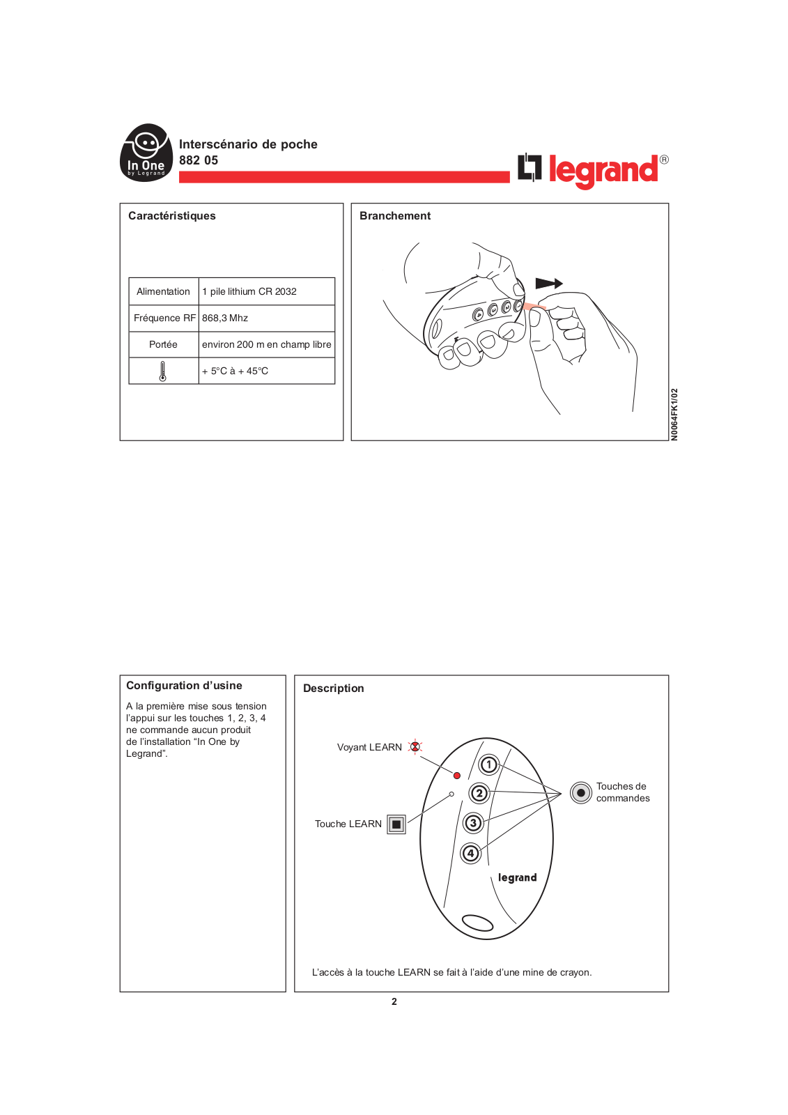 LEGRAND 882 05 User Manual