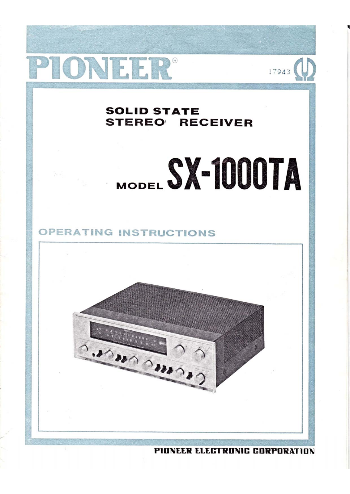 Pioneer SX-1000TA Owners Manual