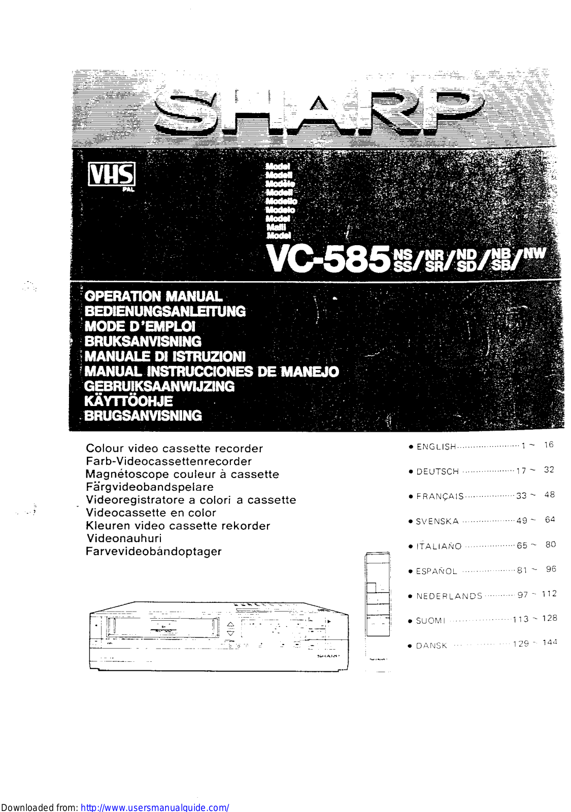 SHARP VC-585 User Manual