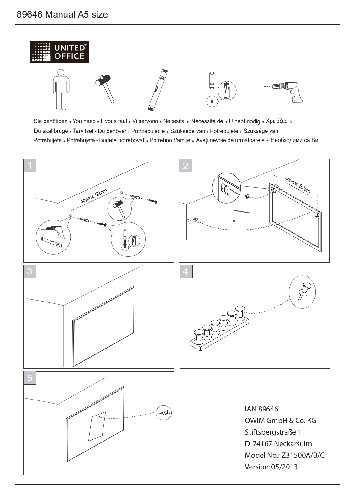 United Office Z31500A, Z31500B, Z31500C User Manual