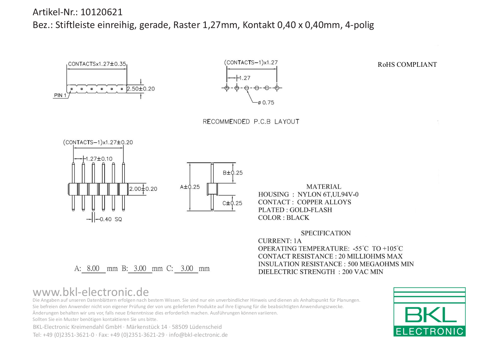 BKL BKL 10120621 Datasheet - ManualMachine.com