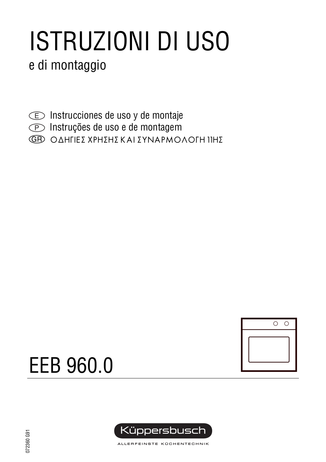 Kuppersbusch EEB 960.0 Instruction Manual