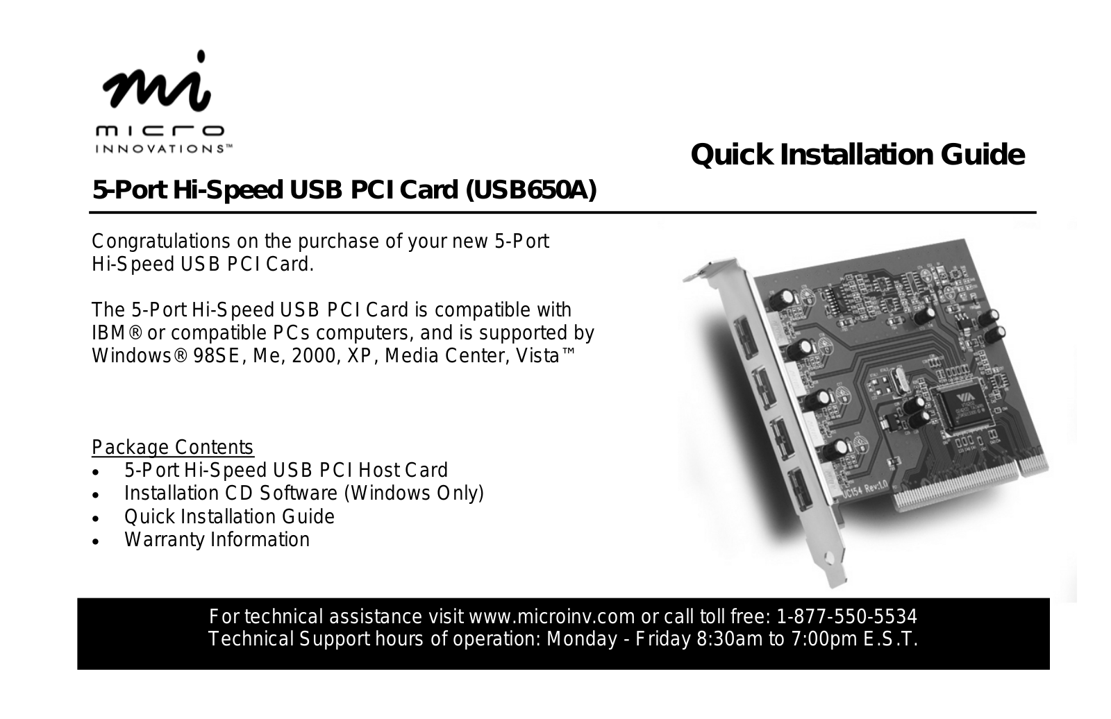 Micro Innovations USB650A User Manual