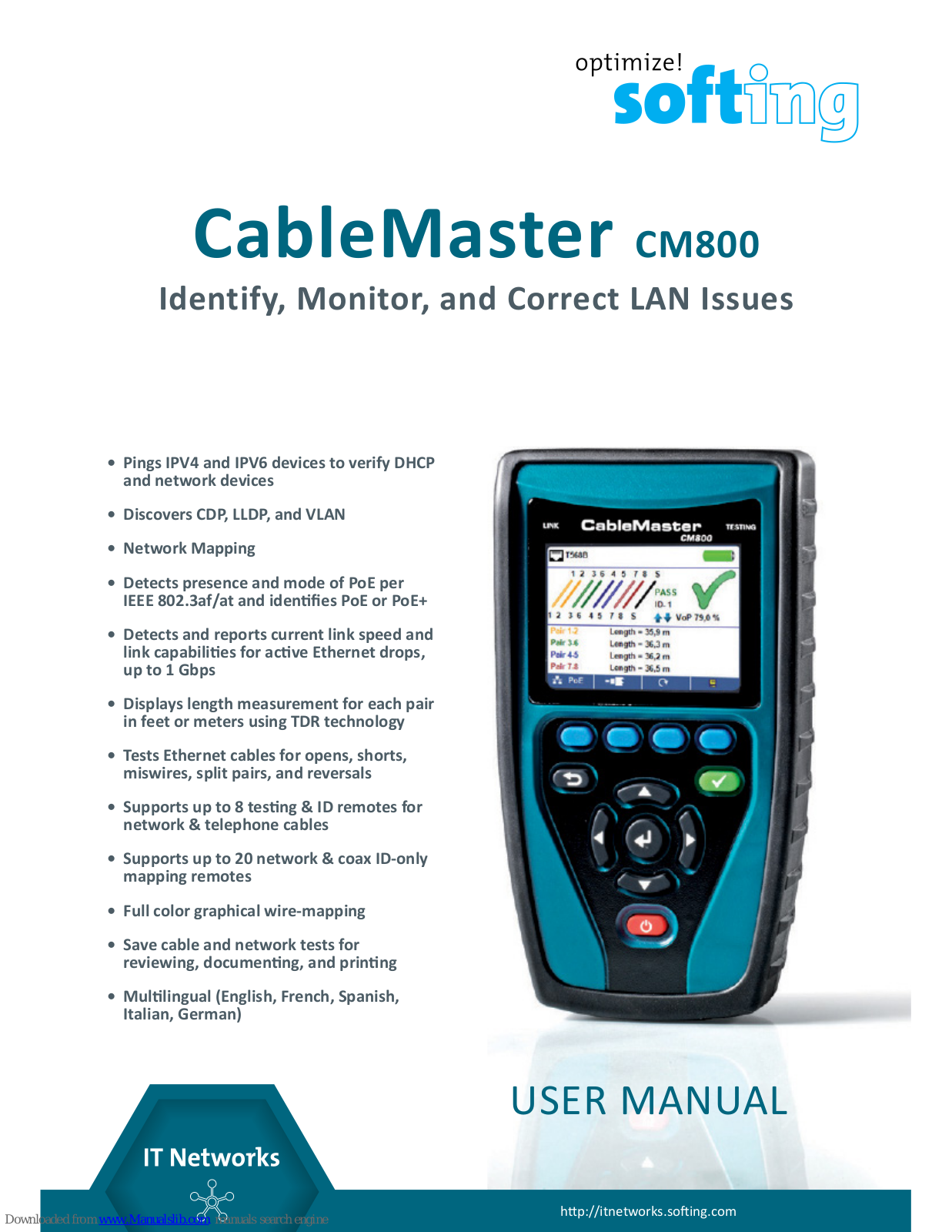 Softing CableMaster CM800 User Manual - ManualMachine.com