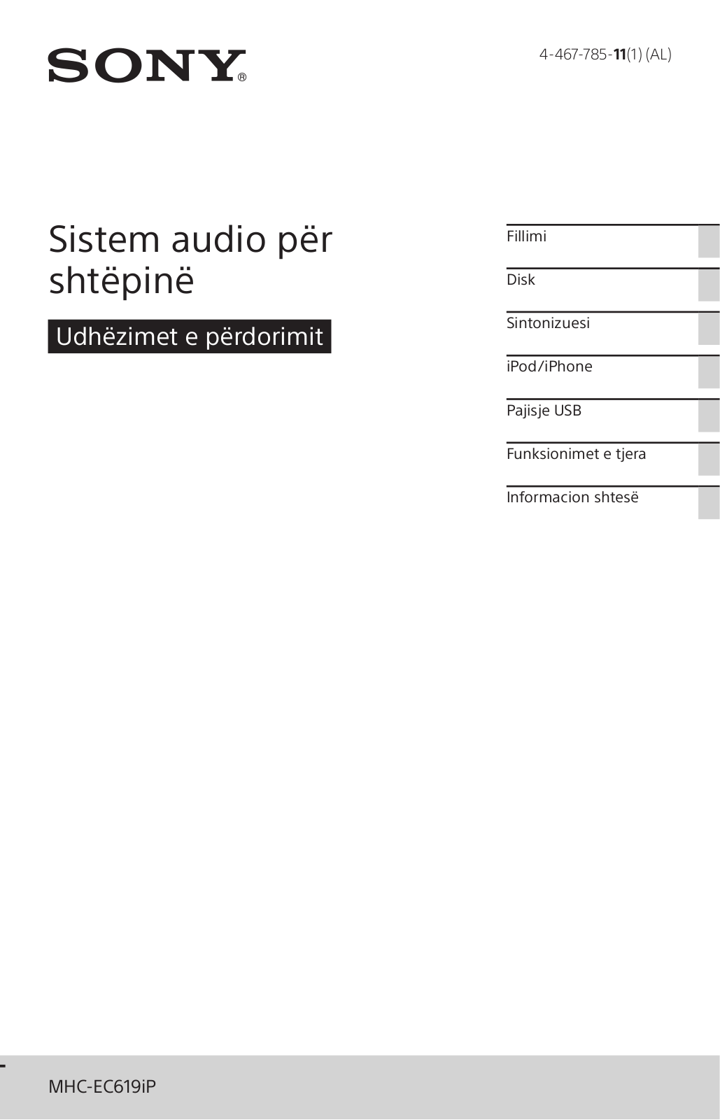 Sony MHC-EC619iP Instructions for use