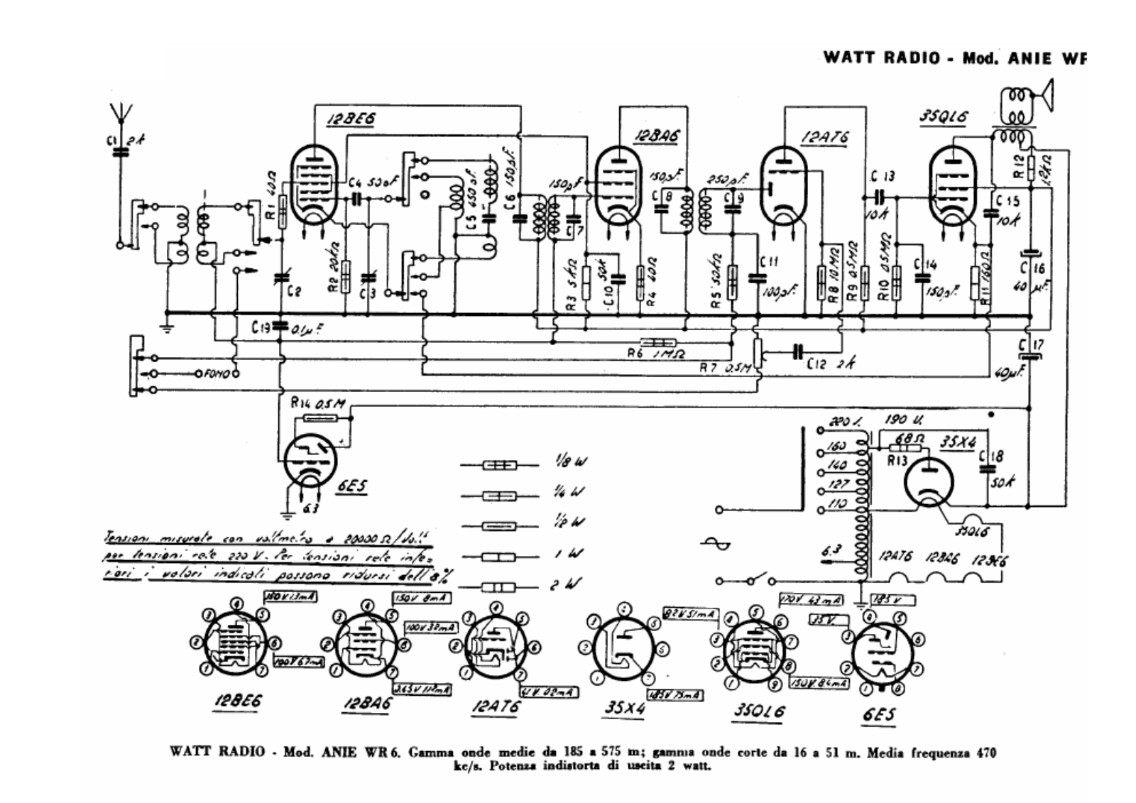 Watt Radio wr6 anie schematic