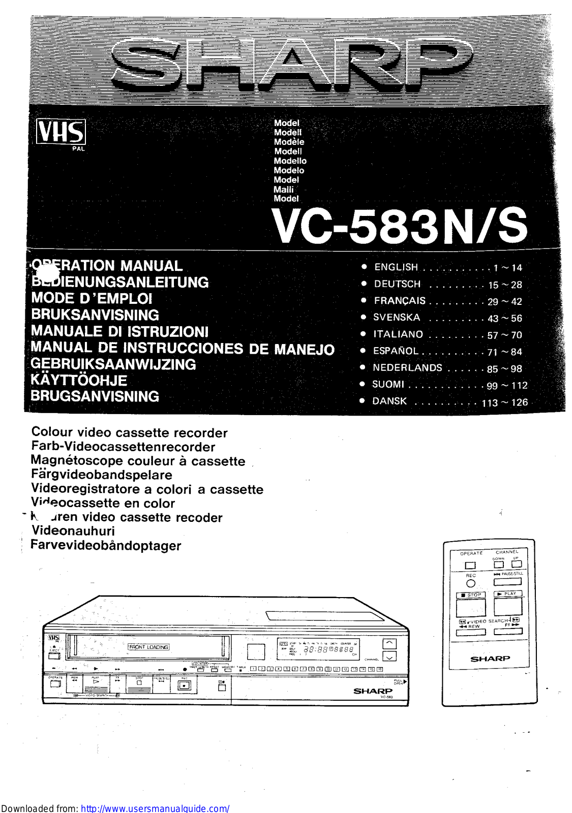 SHARP VC-583N/S User Manual