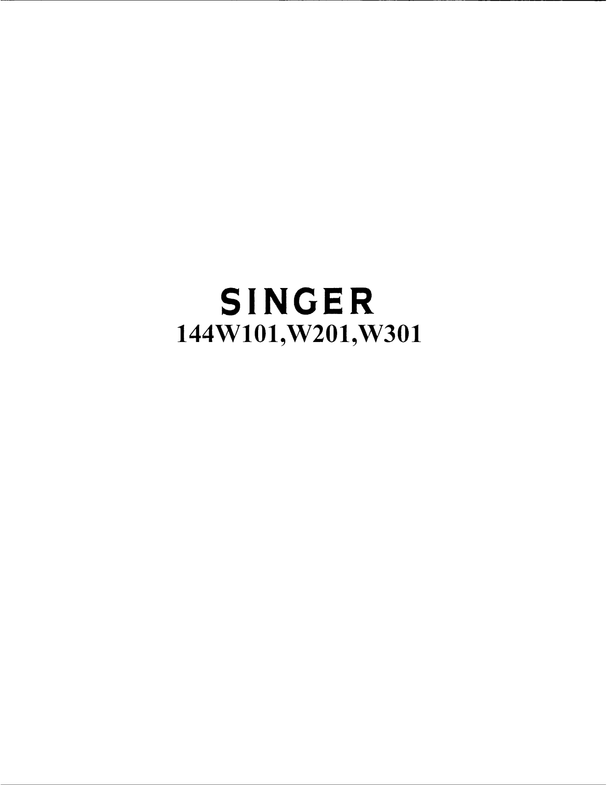 Singer 144W101, 144 W201, 144W301 Parts List