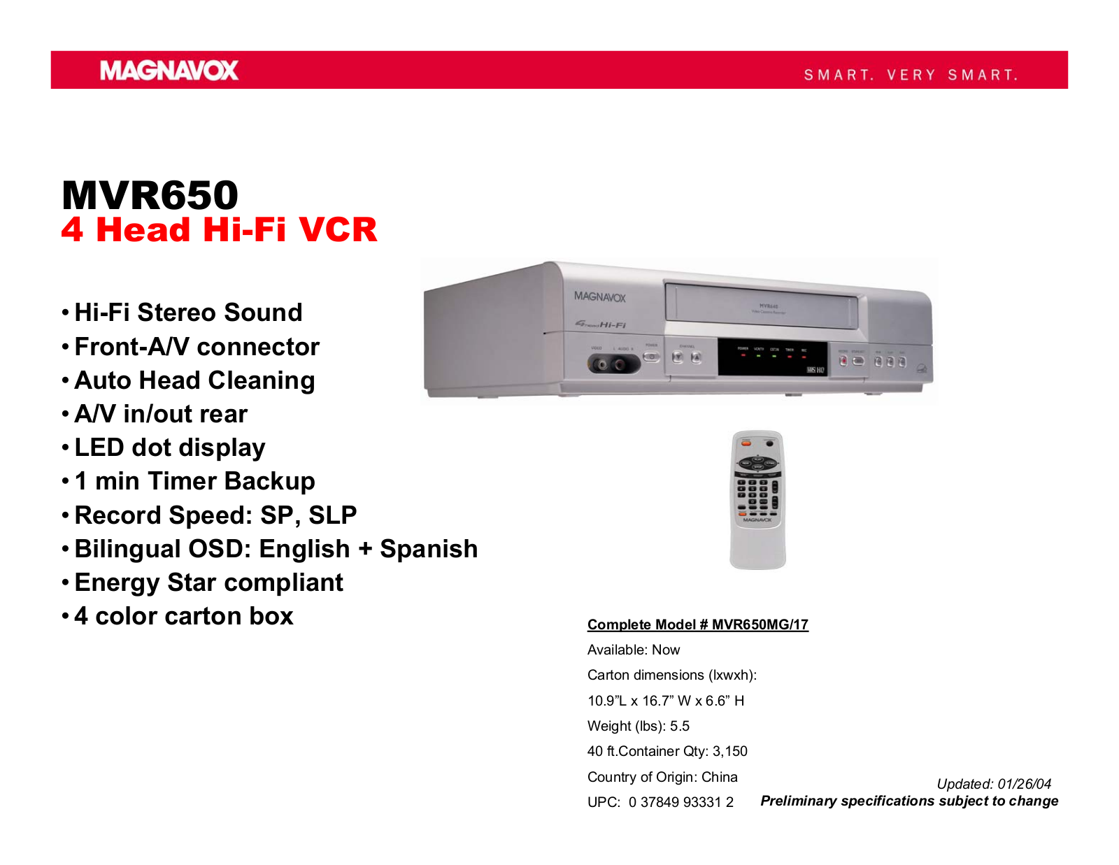 Magnavox MVR650 User Manual