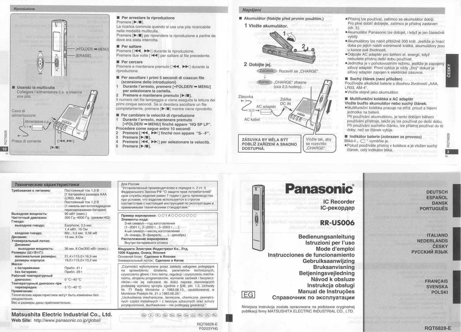 Panasonic RR-US006EG-S User Manual