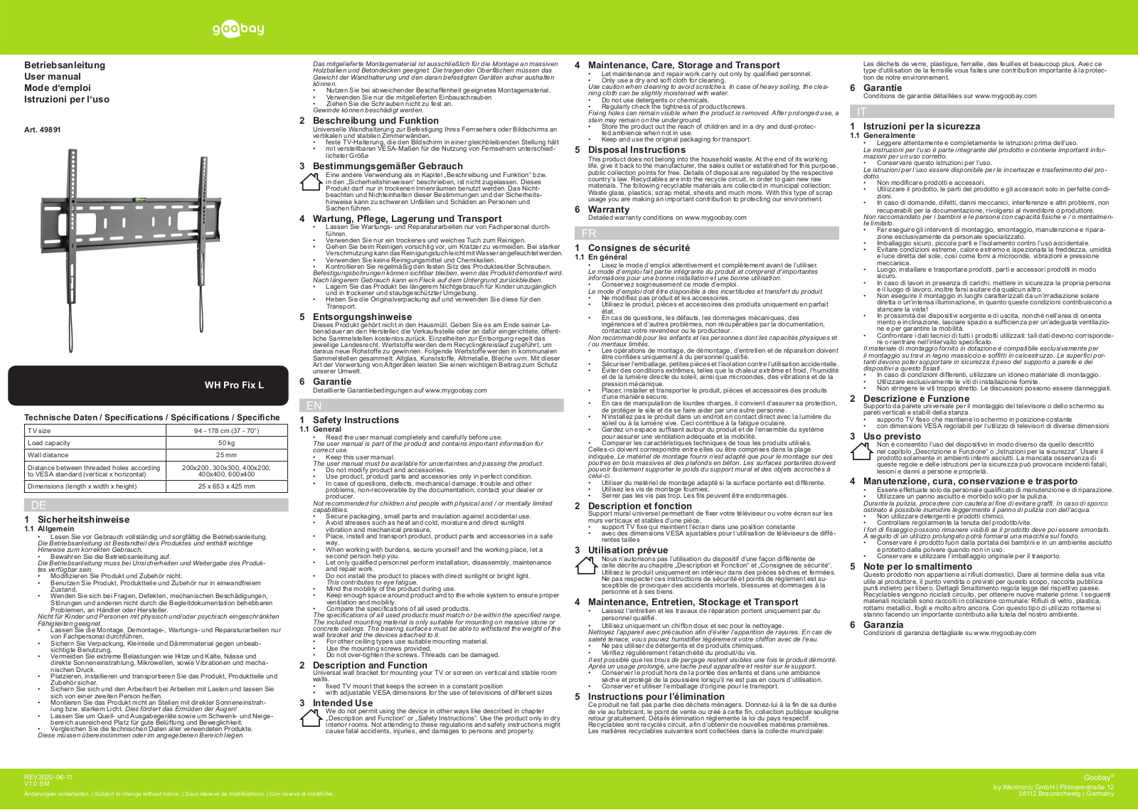 GOOBAY 49891 Datasheet - ManualMachine.com