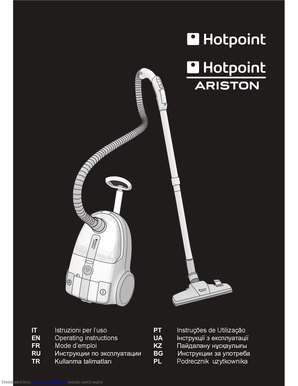 Hotpoint Ariston SL D10 BAW, SL D10 BDB, SL D07 BEB Operating Instructions Manual