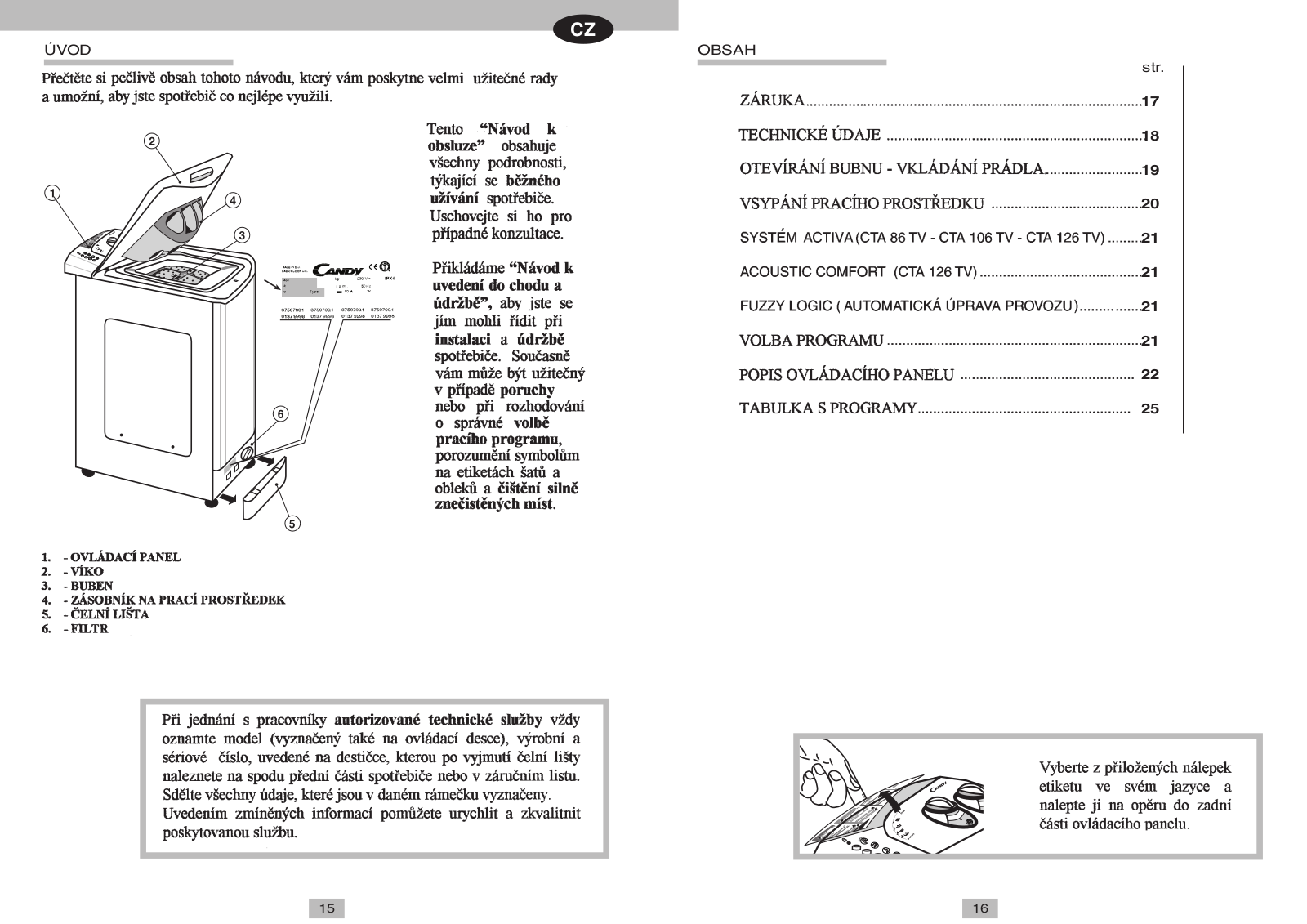 Candy CTA86 TV User Manual