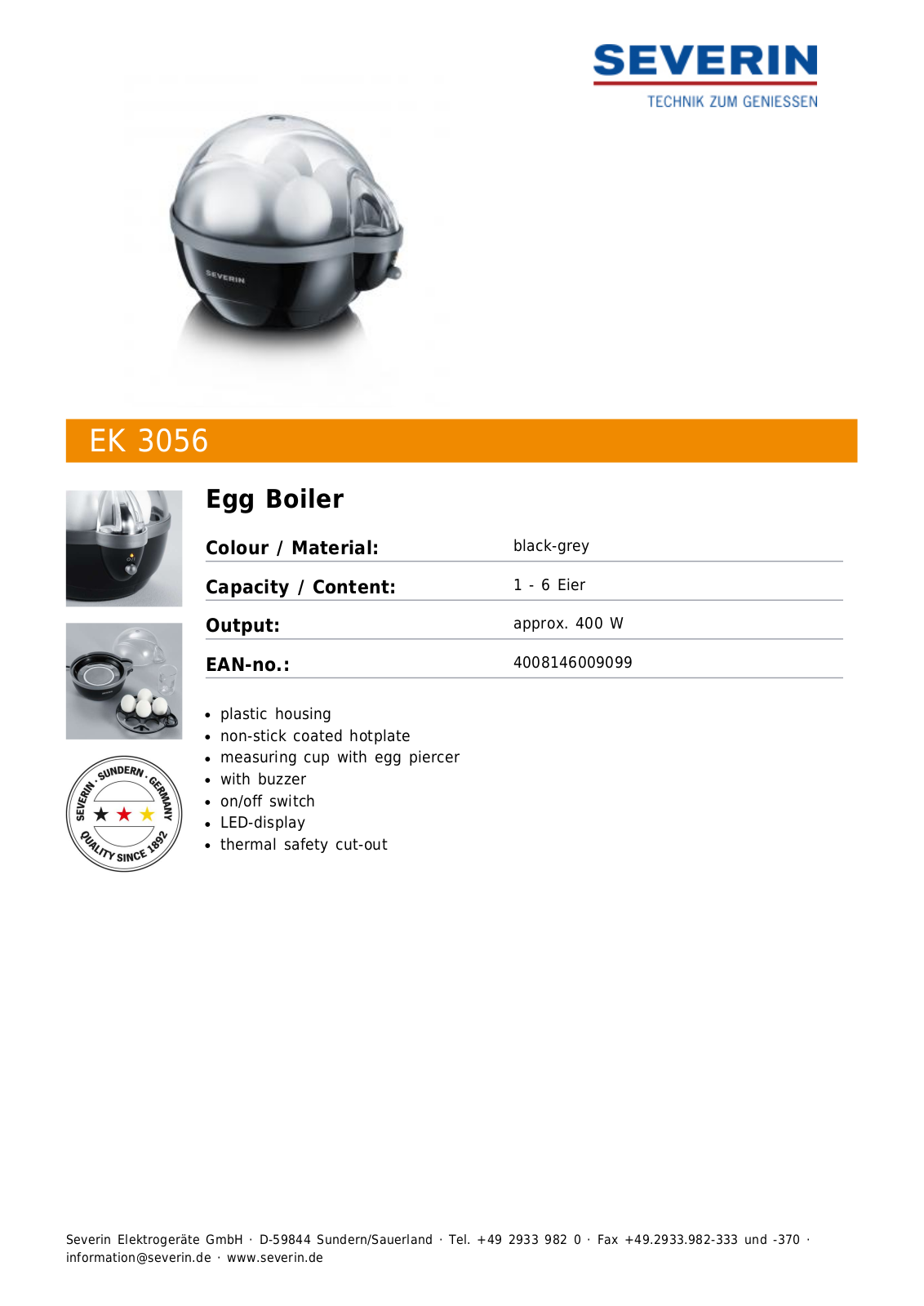 Severin EK 3056 User Manual