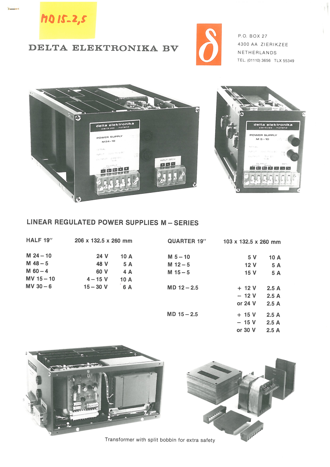 Delta Elektronika md 15 2,5 schematic
