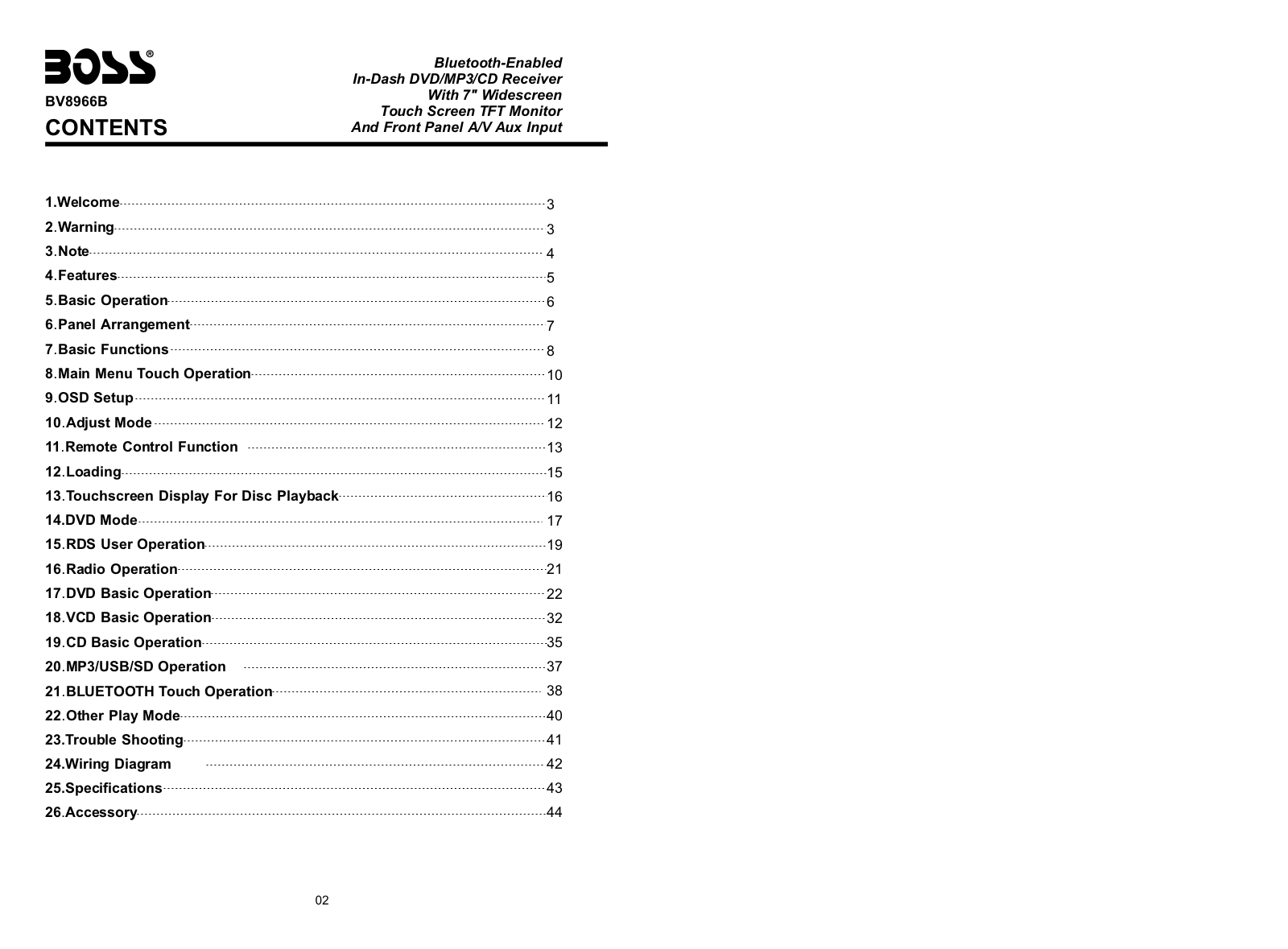 Boss Audio BV8966B User Manual