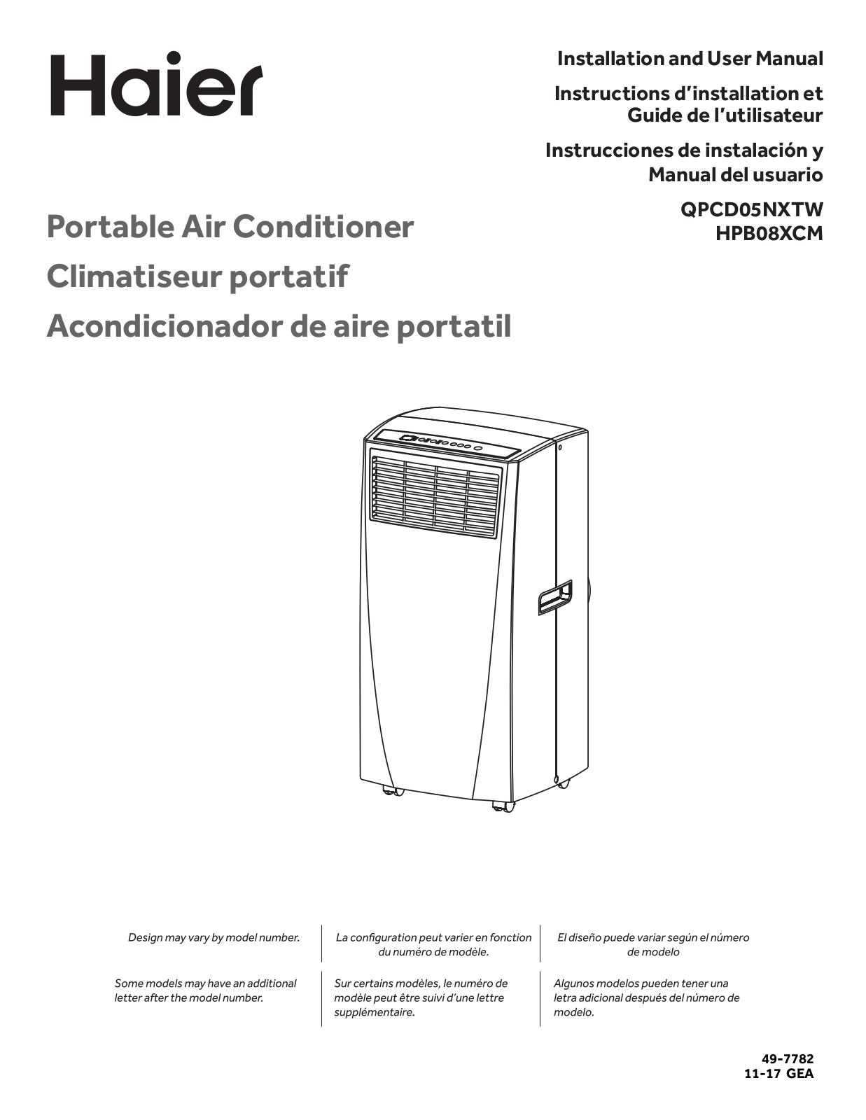 Haier QPCD05NXTW user guide manual