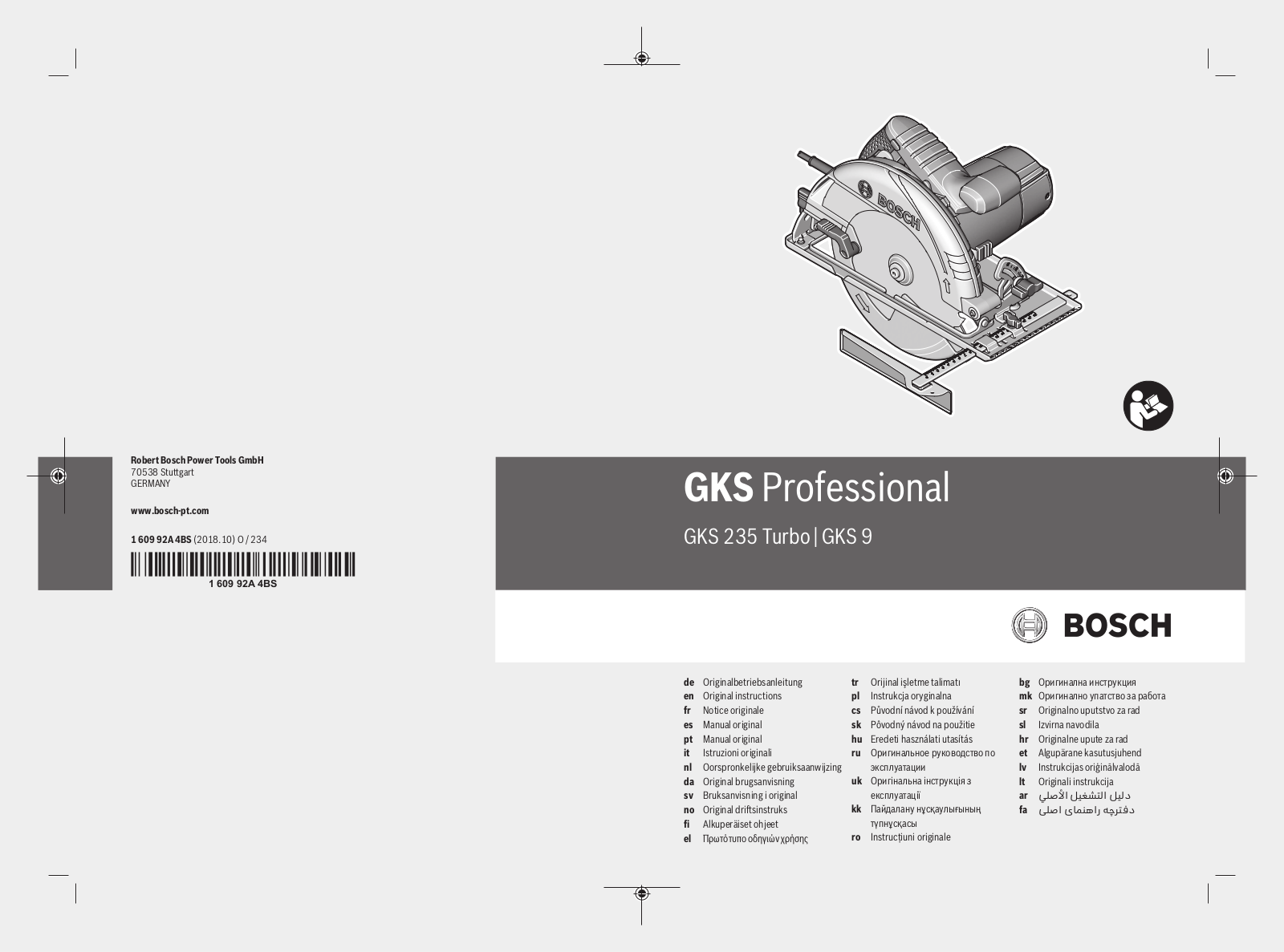 BOSCH GKS 235 Turbo Professional User Manual