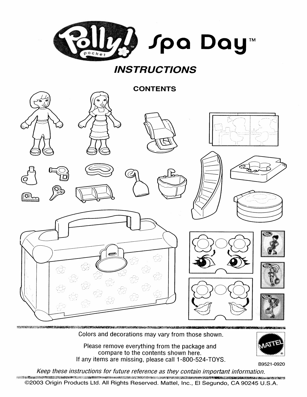 Fisher-Price B9521 Instruction Sheet