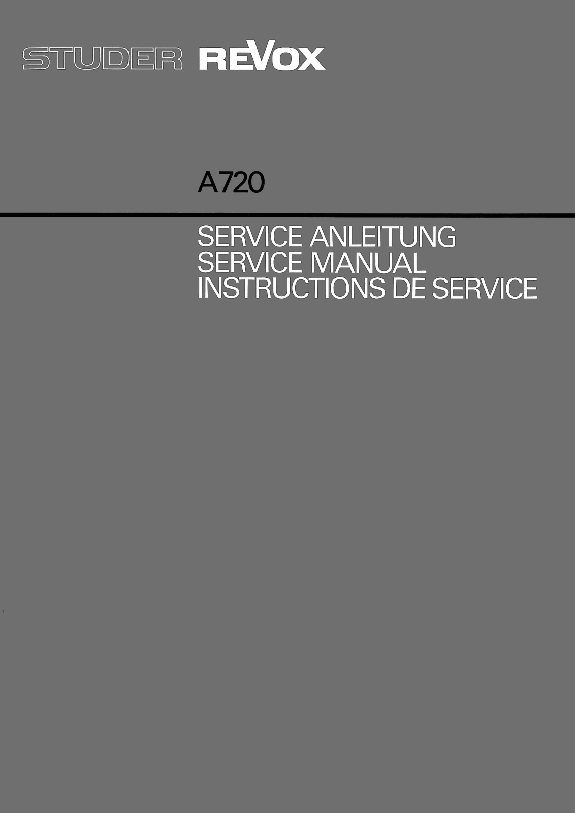 Revox A-720 Service manual