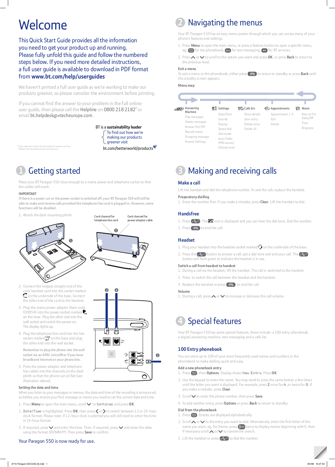 BT PARAGON 550 User Manual