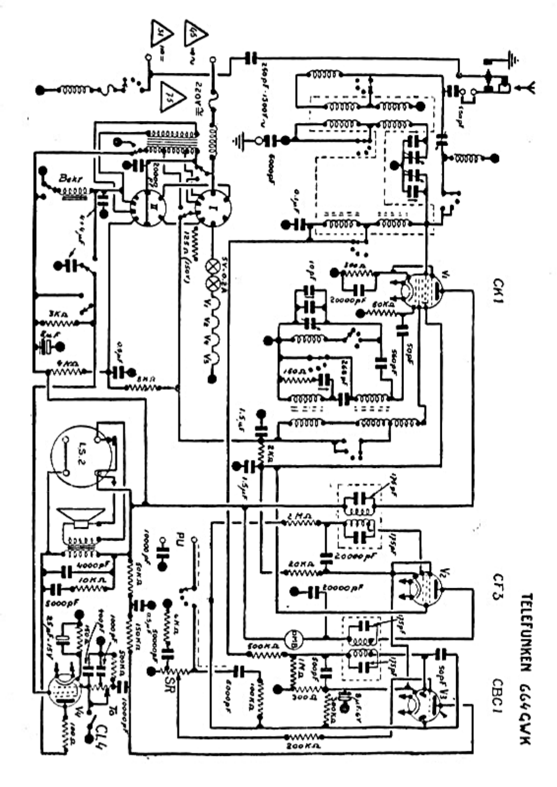 Telefunken 664-GW Schematic