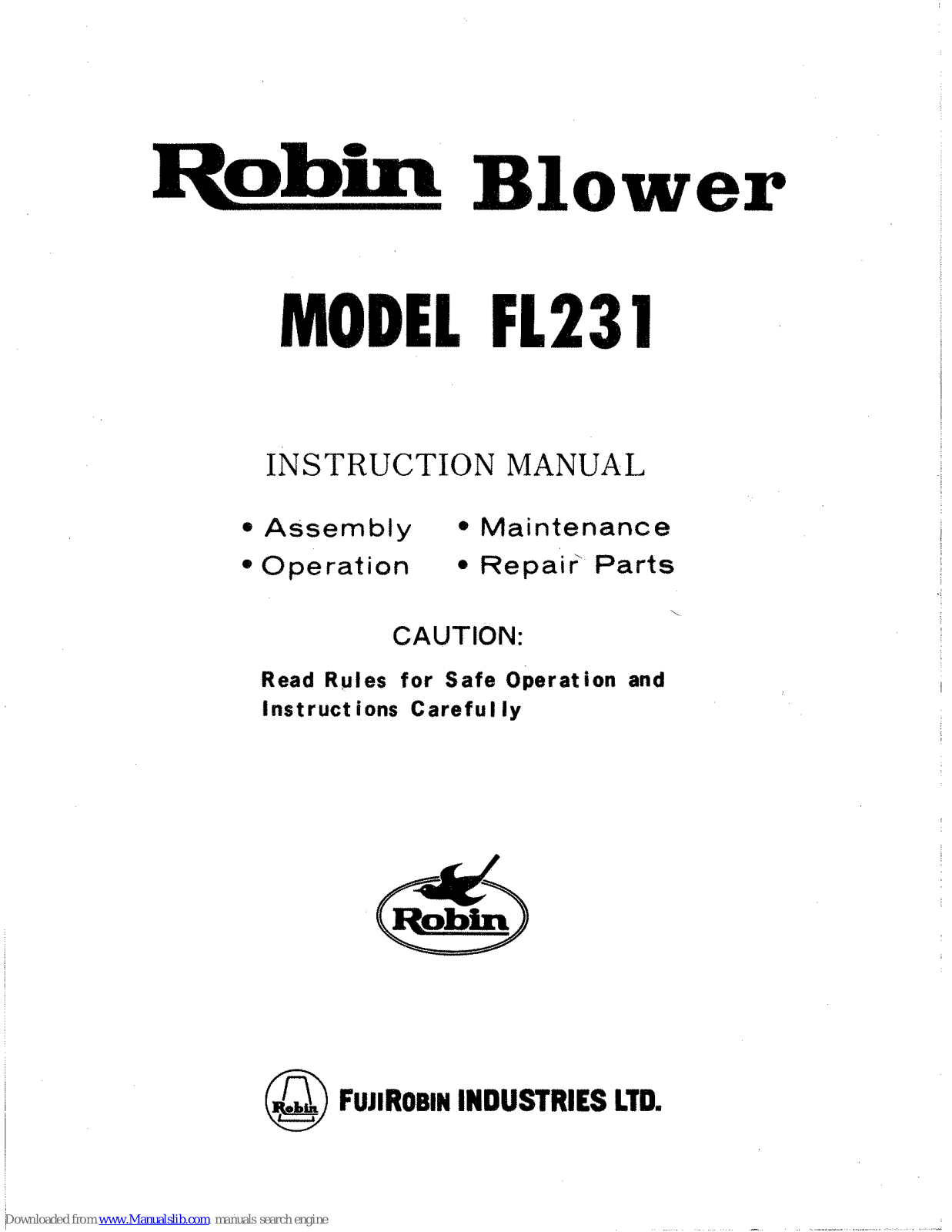 Robin FL231 Instruction Manual