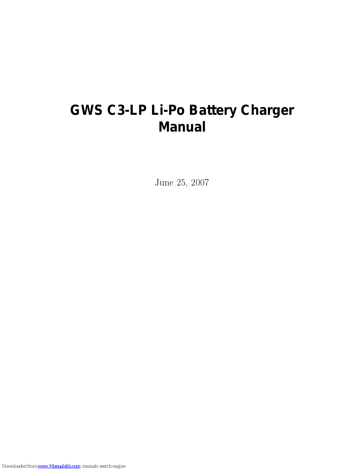 GWS C3-LP User Manual - ManualMachine.com