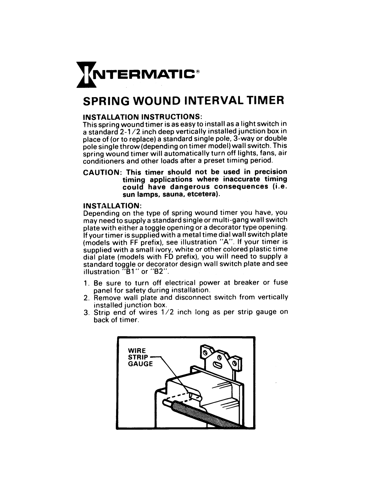 Intermatic FF User Manual