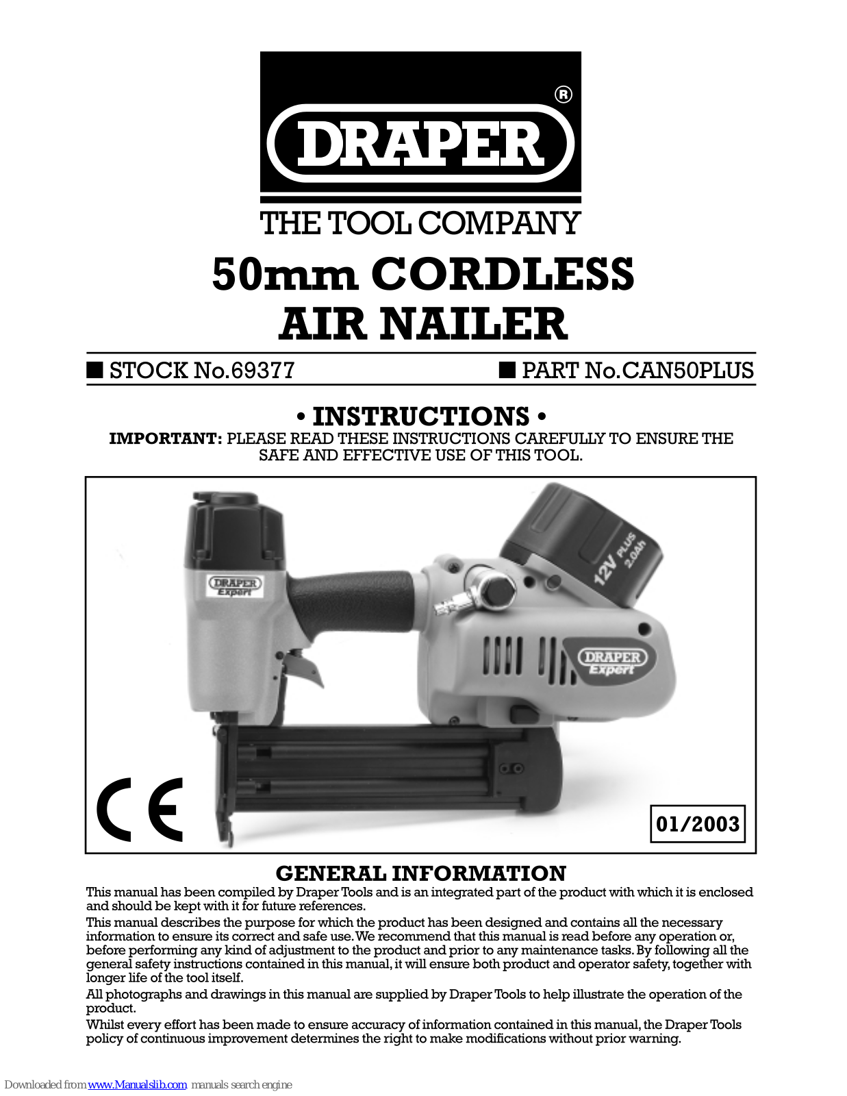 Draper CAN50PLUS Instructions Manual - ManualMachine.com