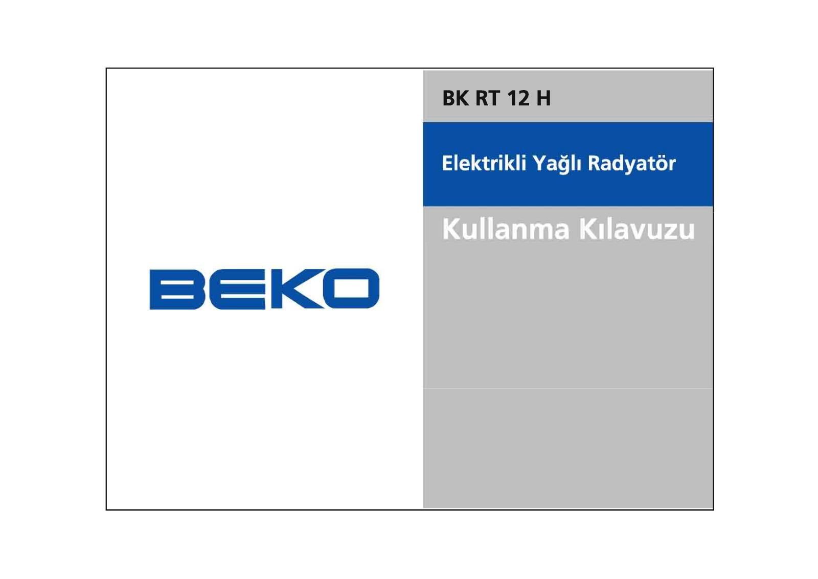 Beko BK RT 12 H User Manual