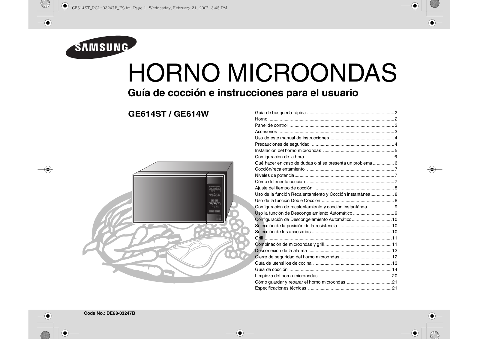 Samsung GE614ST User Manual