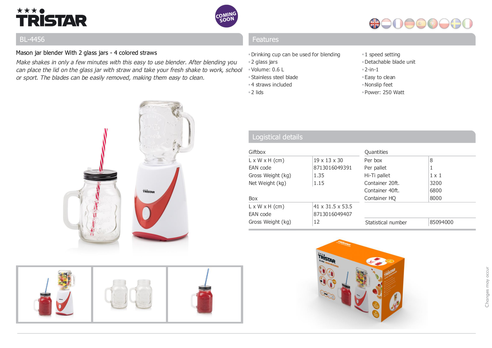 Tristar BL-4456 User Manual