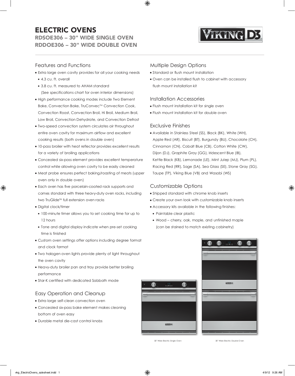 Viking RDDOE306 User Manual