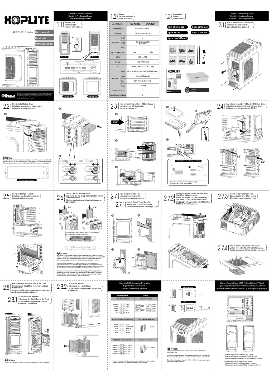 Enermax HOPLITE  ECA3220 User Manual