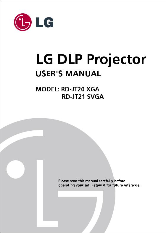 LG RD-JT21, RD-JT20 User Manual