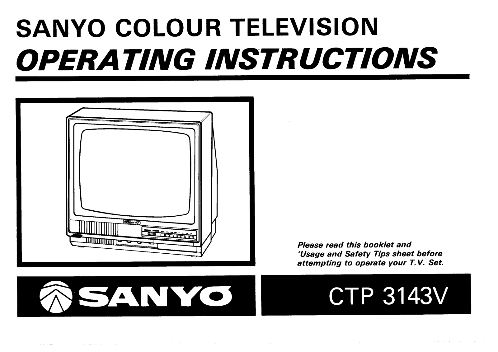 Sanyo CTP3143 Instruction Manual