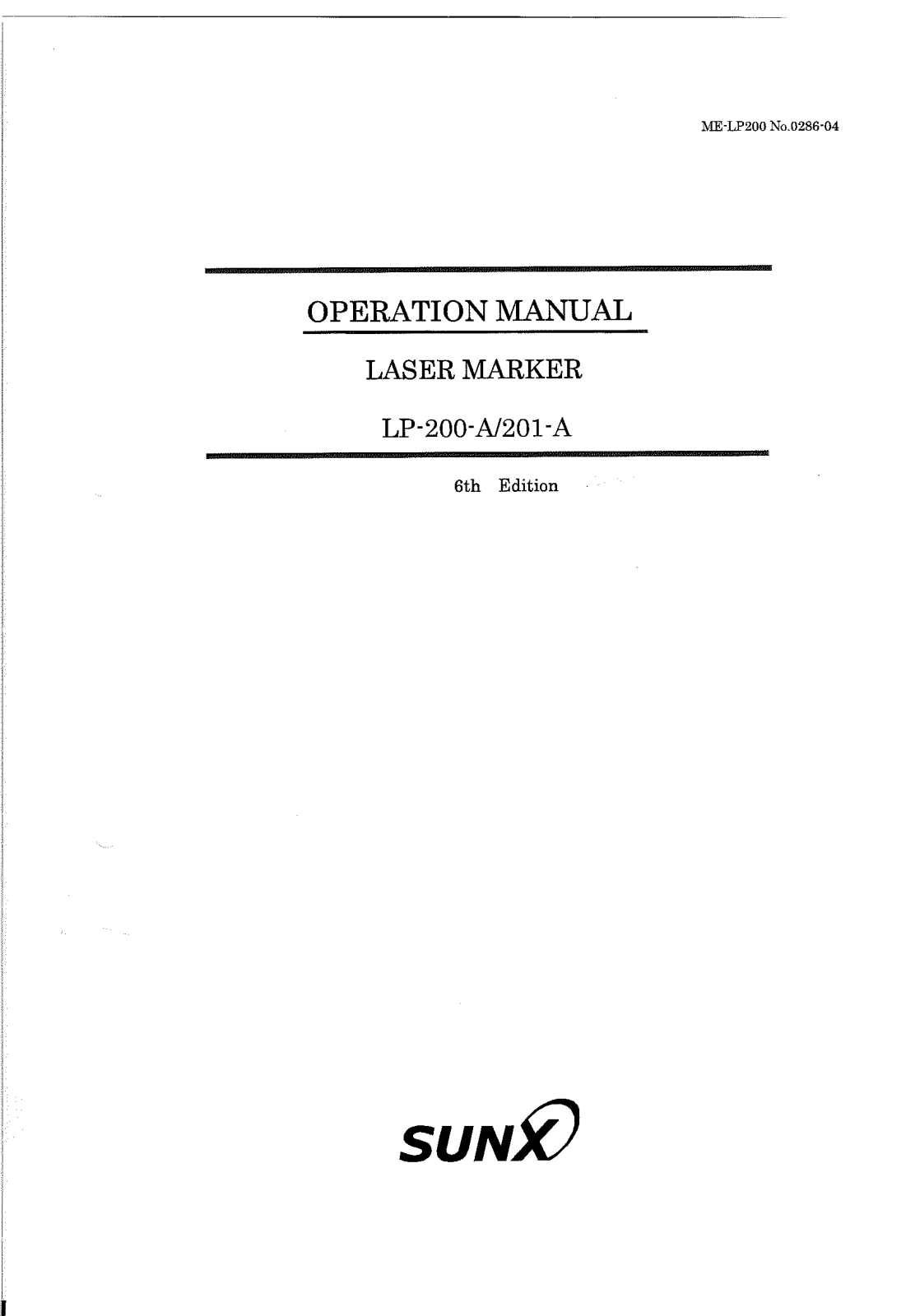 Panasonic LP-200-A Installation  Manual