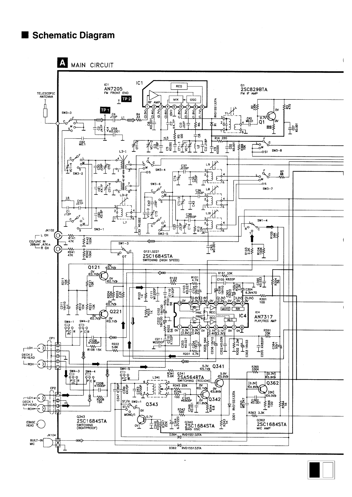 Panasonic 820, RXCT-820 Schematic